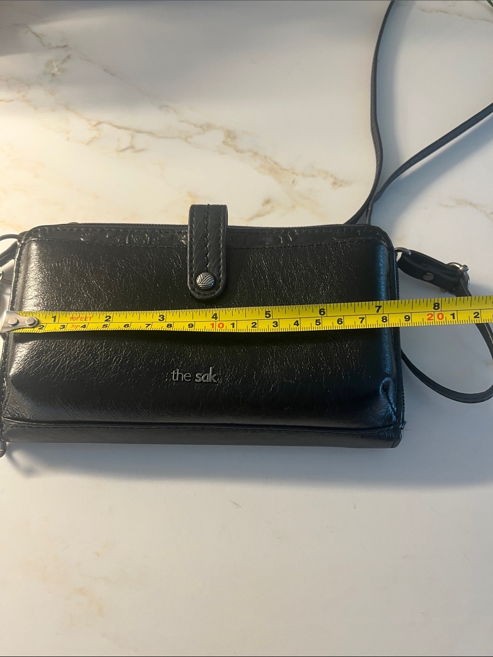 The Sak Black Leather Crossbody Wallet with Tassel and Charm - Picture 5 of 8